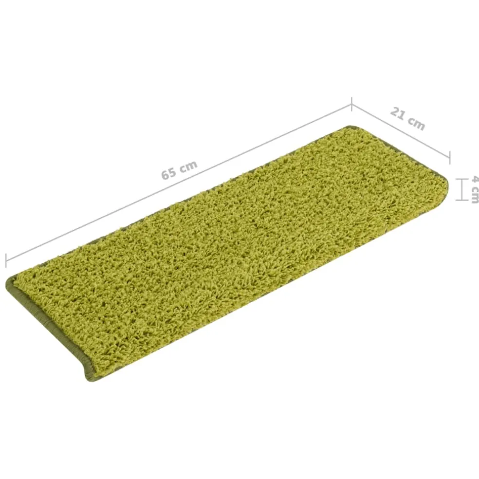 vidaXL Trapmatten 15 st 65x21x4 cm Groen Rechthoekige Rand