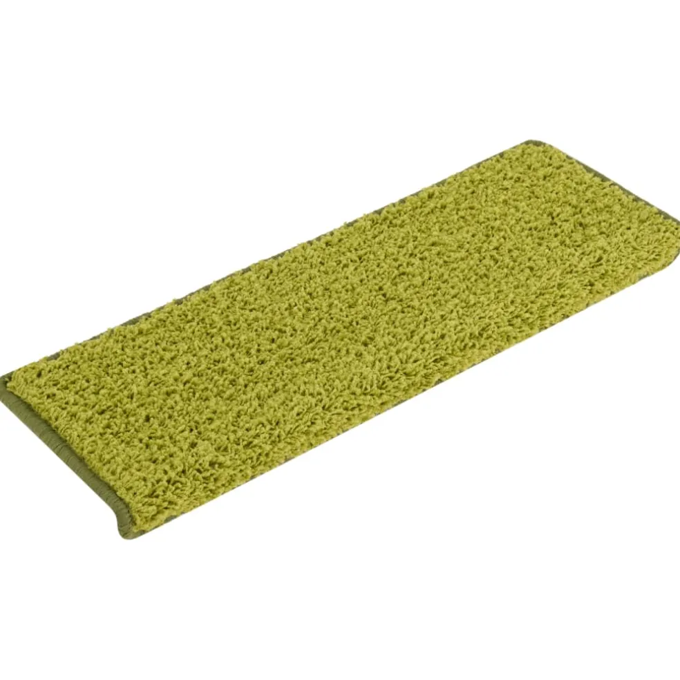 vidaXL Trapmatten 15 st 65x21x4 cm Groen Rechthoekige Rand