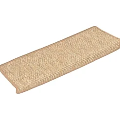 vidaXL Trapmatten 15 st 65x21x4 cm lichtbruin met rechthoekige rand