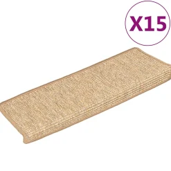 vidaXL Trapmatten 15 st 65x21x4 cm lichtbruin met rechthoekige rand