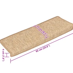 vidaXL Trapmatten 15 st 65x21x4 cm lichtbruin met rechthoekige rand
