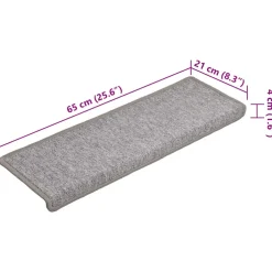 vidaXL Trapmatten 15 st 65x21x4 cm lichtgrijs met rechthoekige rand