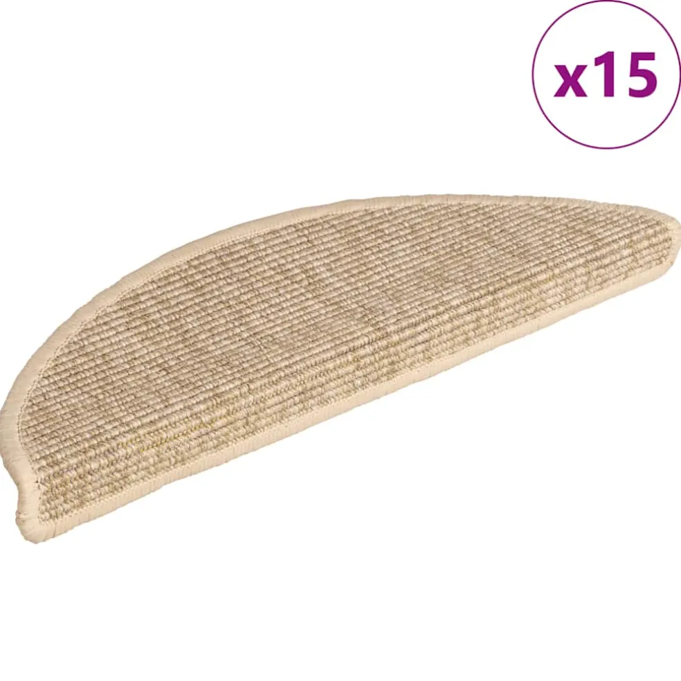 vidaXL Trapmatten 15 st 56x17x3 cm Lichtbeige Halfrond