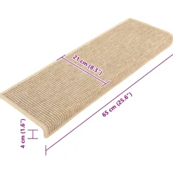 vidaXL Trapmatten 15 st 65x21x4 cm lichtbeige met rechthoekige rand