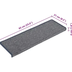vidaXL Trapmatten 15 st 65x21x4 cm lichtgrijs en blauw