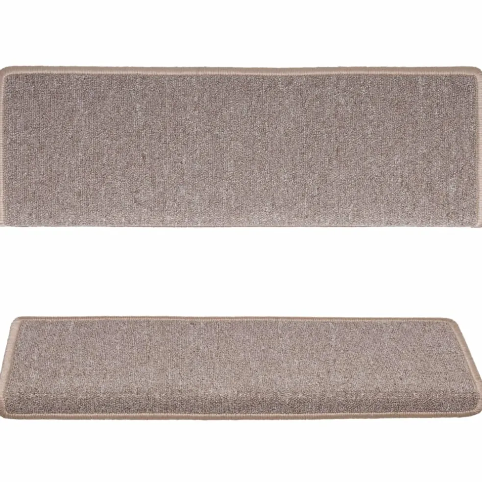 vidaXL Trapmatten 15 st 65x21x4 cm lichtbruin met rechthoekige rand
