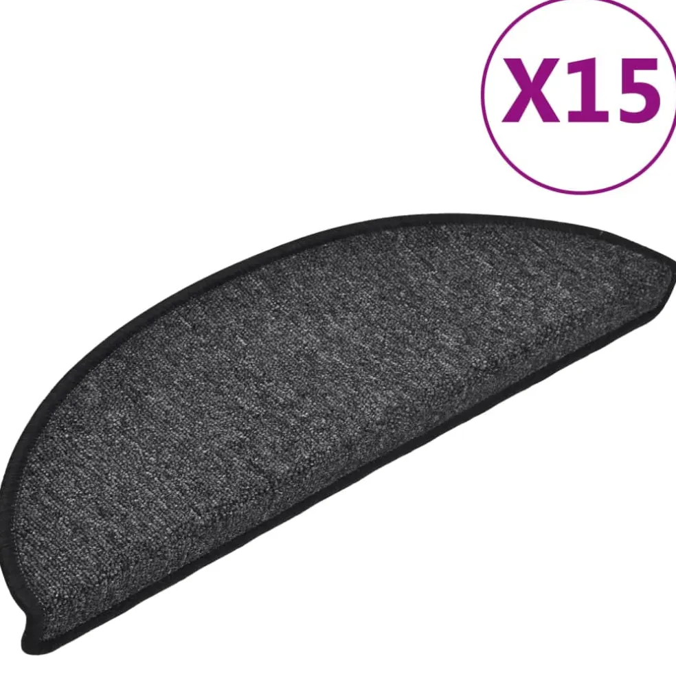 vidaXL Trapmatten 15 st 56 x 17 x 3 cm Non-Slip Antraciet