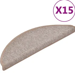 vidaXL Trapmatten 15 st 56 x 17 x 3 cm Non-Slip Licht Bruin