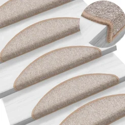 vidaXL Trapmatten 15 st 56 x 17 x 3 cm Non-Slip Licht Bruin