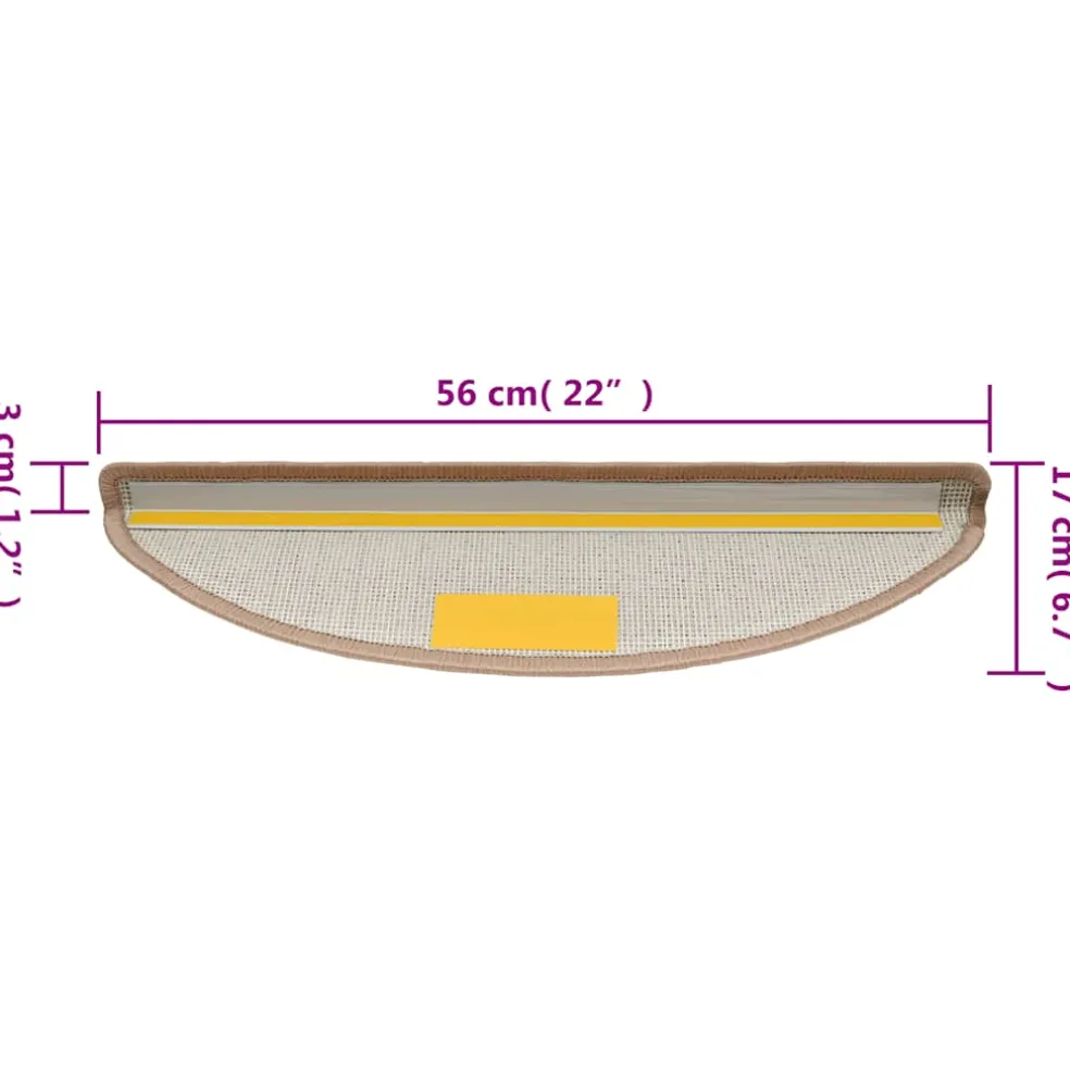 vidaXL Trapmatten 15 st 56 x 17 x 3 cm Non-Slip Licht Bruin
