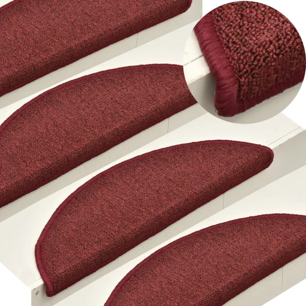 vidaXL Trapmatten 15 st 56 x 17 x 3 cm Non-Slip Bordeaux Rood