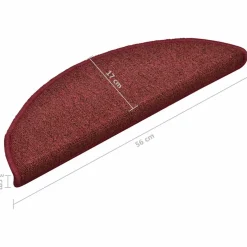 vidaXL Trapmatten 15 st 56 x 17 x 3 cm Non-Slip Bordeaux Rood