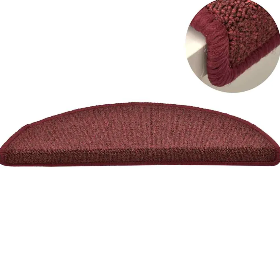 vidaXL Trapmatten 15 st 56 x 17 x 3 cm Non-Slip Bordeaux Rood