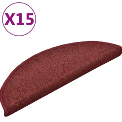 vidaXL Trapmatten 15 st 56 x 17 x 3 cm Non-Slip Bordeaux Rood