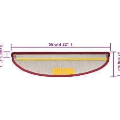 vidaXL Trapmatten 15 st 56 x 17 x 3 cm Non-Slip Rood Vilt - 100% PP