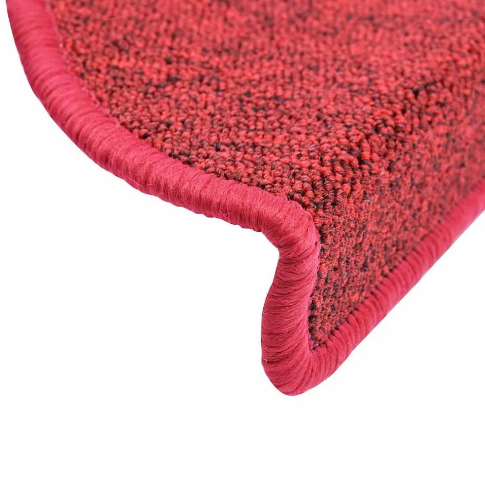 vidaXL Trapmatten 15 st 56 x 17 x 3 cm Non-Slip Rood Vilt - 100% PP