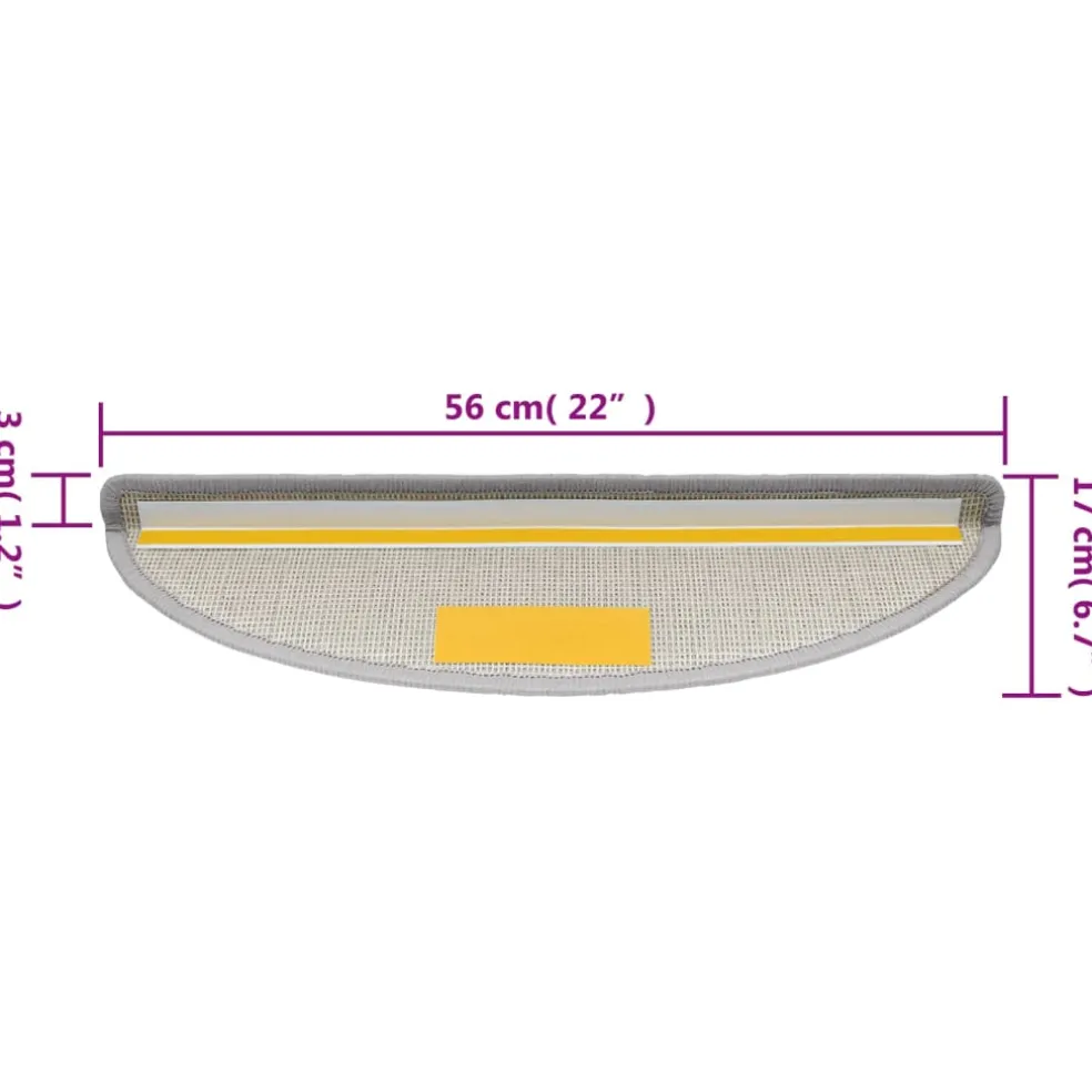 vidaXL Trapmatten 15 st 56 x 17 x 3 cm Non-Slip Lichtgrijs