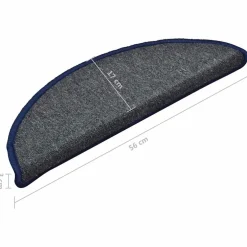 vidaXL Trapmatten 15 st 56 x 17 x 3 cm Non-Slip Lichtgrijs en blauw
