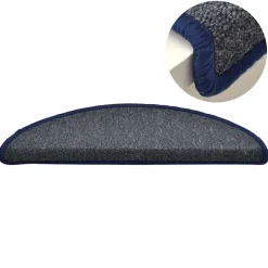 vidaXL Trapmatten 15 st 56 x 17 x 3 cm Non-Slip Lichtgrijs en blauw