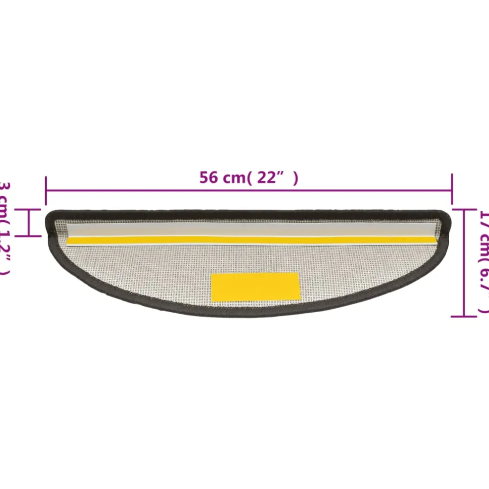 vidaXL Trapmatten 15 st 56 x 17 x 3 cm Non-Slip Donkergrijs