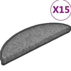 vidaXL Trapmatten 15 st 56 x 17 x 3 cm Non-Slip Donkergrijs