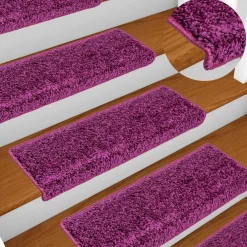 vidaXL Trapmatten 15 st 65x21x4 cm Violet Rechthoekige Rand