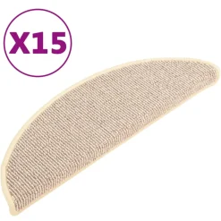 vidaXL Trapmatten 15 st 56x17x3 cm Wit en Bruin Halfrond