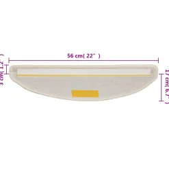 vidaXL Trapmatten 15 st 56x17x3 cm Wit Halfrond