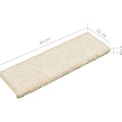 vidaXL Trapmatten 15 st 65x21x4 cm Wit Rechthoekige Rand