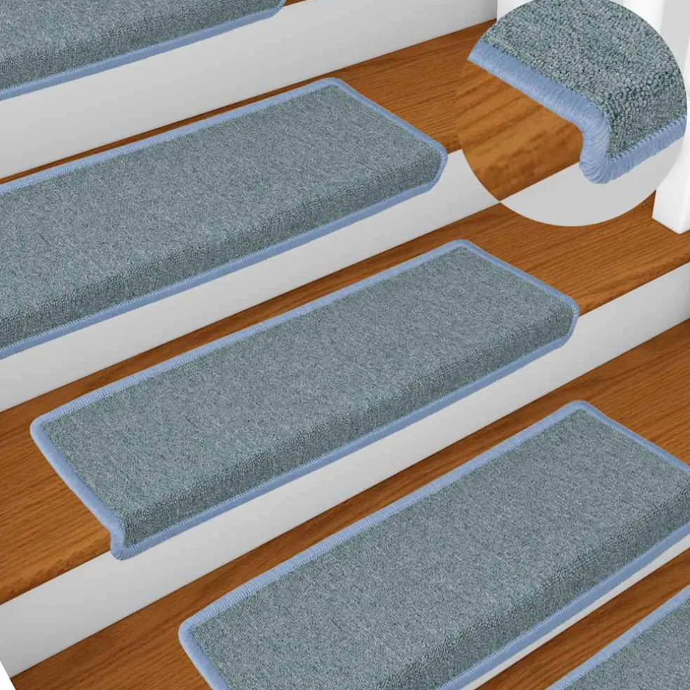 vidaXL Trapmatten 15 st 65x21x4 cm Zeeblauw Rechthoekige Rand