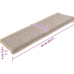 vidaXL Trapmatten 15 st 65x21x4 cm zilver met rechthoekige rand