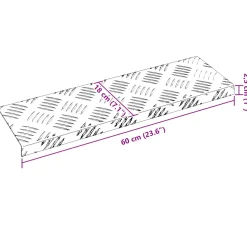 vidaXL Trapmatten 5 st 60 x 18 x 2,5 cm Zilver Aluminium Rechthoekig
