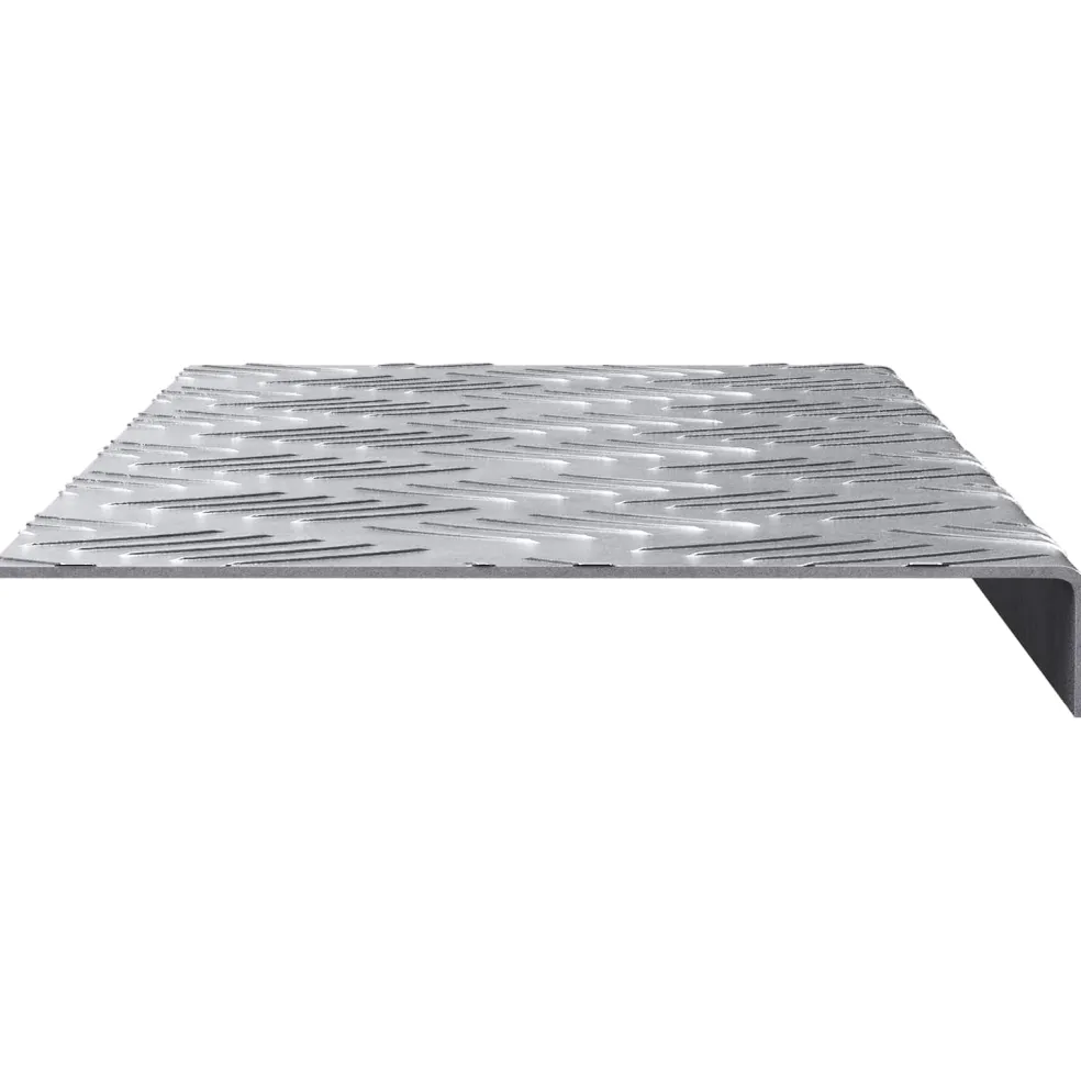 vidaXL Trapmatten 5 st 60 x 18 x 2,5 cm Zilver Aluminium Rechthoekig