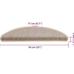 vidaXL Trapmatten 15 st 56x17x3 cm Zilver Halfrond