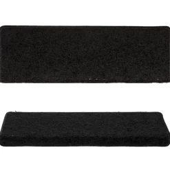 vidaXL Trapmatten 15 st 65x21x4 cm Zwart Rechthoekige Rand