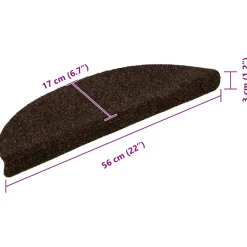 vidaXL Trapmatten Zelfklevend 5 stuks 56x17x3 cm Bruin Halfrond