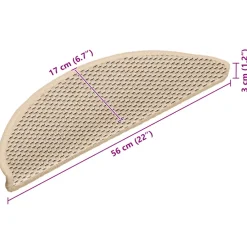 vidaXL Trapmatten zelfklevend 15 st sisal-look 56x17x3 cm berber
