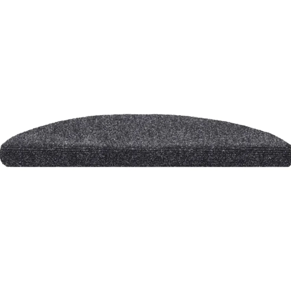 vidaXL Trapmatten Zelfklevend 15 stuks 56x17x3 cm Donkergrijs Halfrond