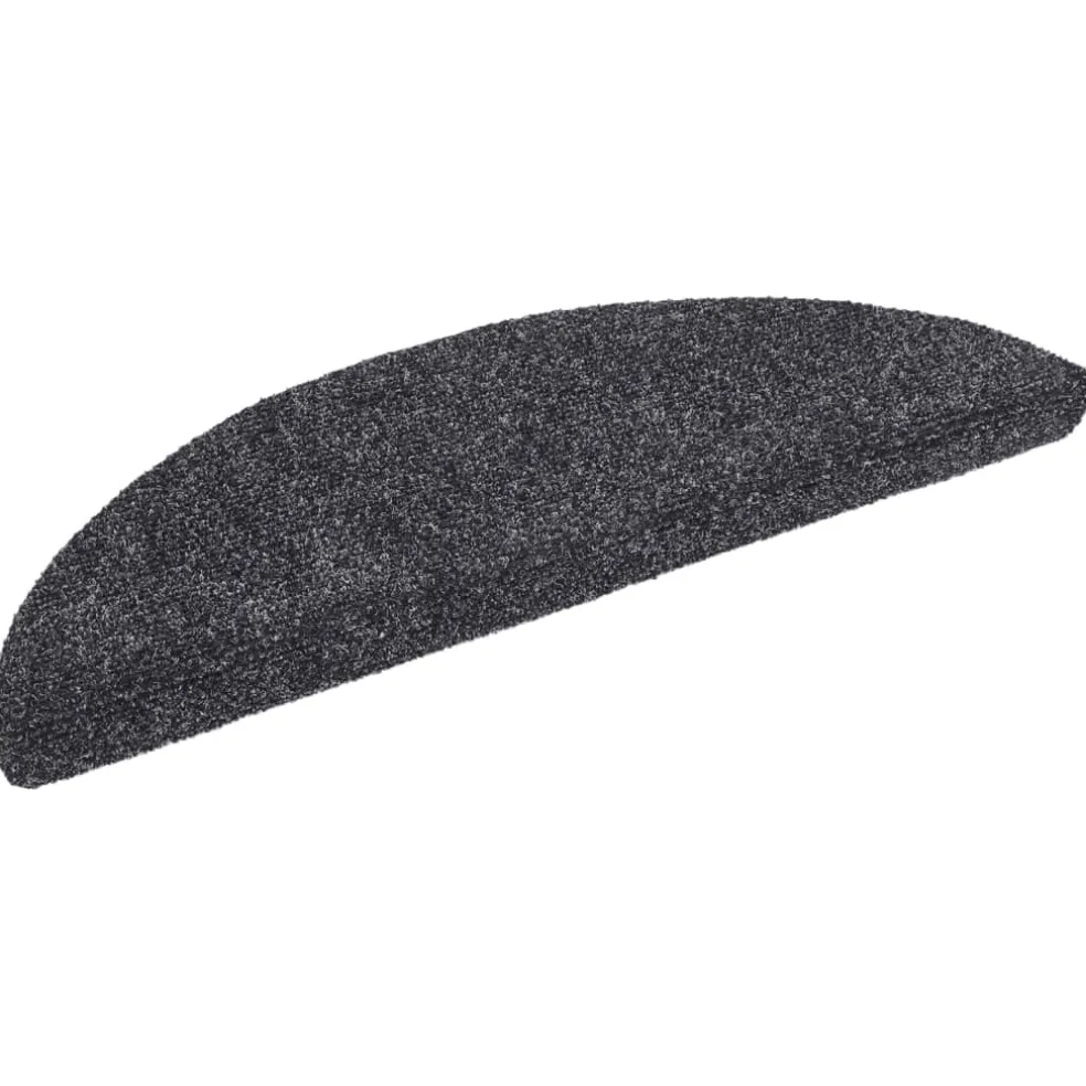 vidaXL Trapmatten Zelfklevend 15 stuks 56x17x3 cm Donkergrijs Halfrond
