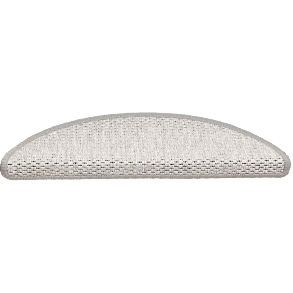 vidaXL Trapmatten zelfklevend 15 st sisal-look 56x17x3 cm platinakleur