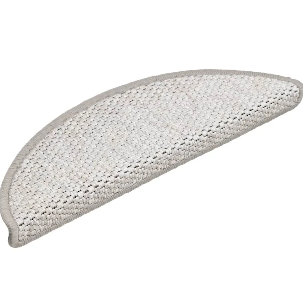 vidaXL Trapmatten zelfklevend 15 st sisal-look 56x17x3 cm platinakleur