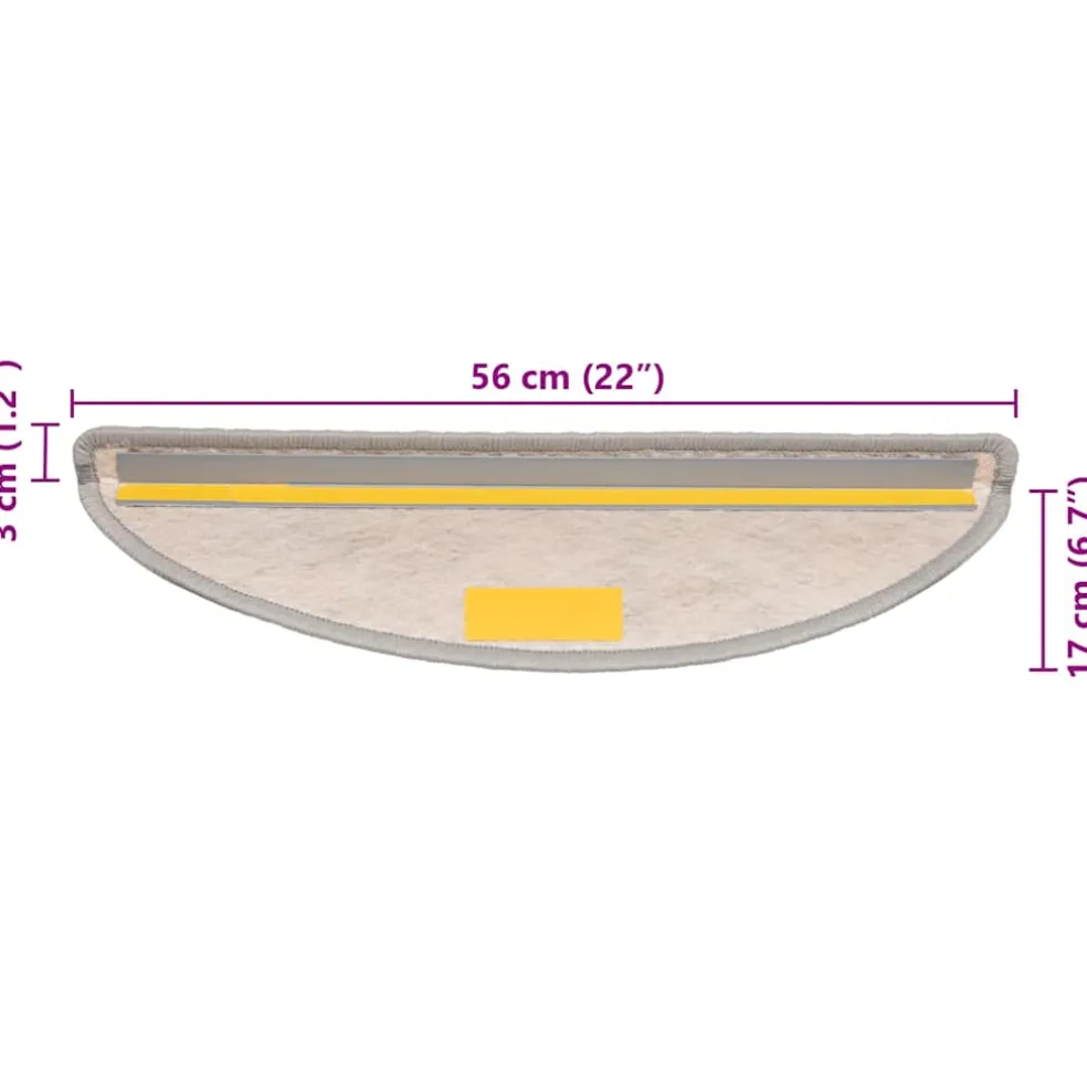 vidaXL Trapmatten zelfklevend 15 st sisal-look 56x17x3 cm platinakleur