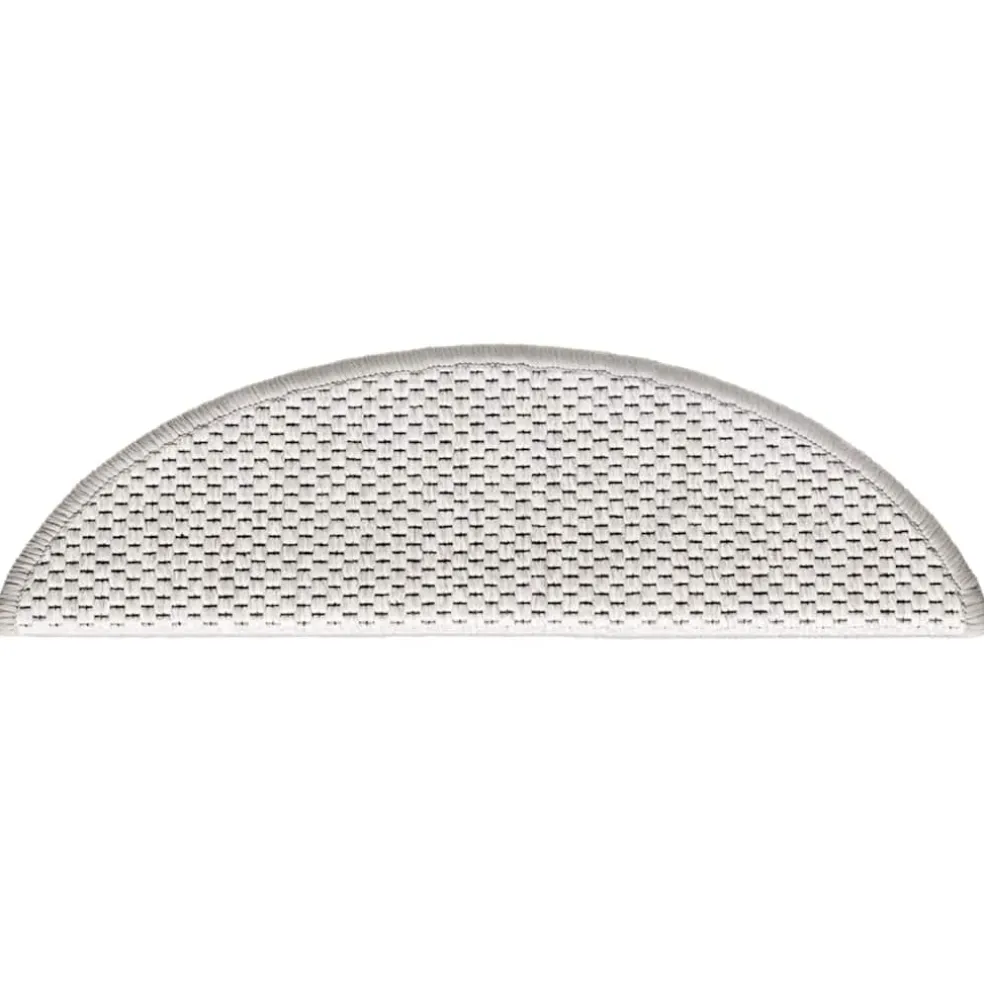 vidaXL Trapmatten zelfklevend 15 st sisal-look 56x17x3 cm platinakleur