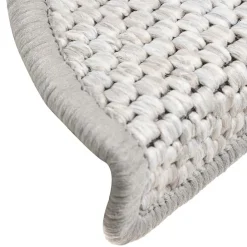 vidaXL Trapmatten zelfklevend 15 st sisal-look 56x17x3 cm platinakleur