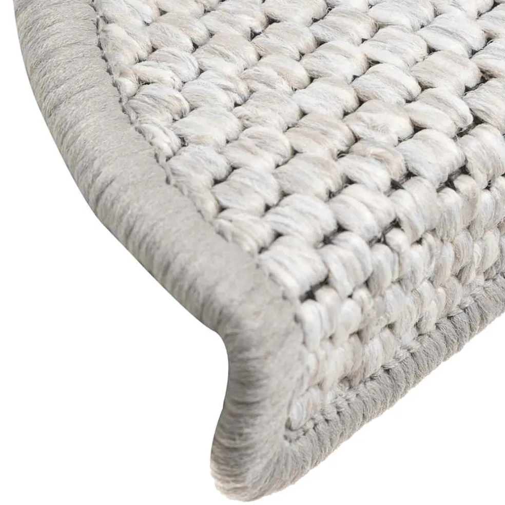 vidaXL Trapmatten zelfklevend 15 st sisal-look 56x17x3 cm platinakleur