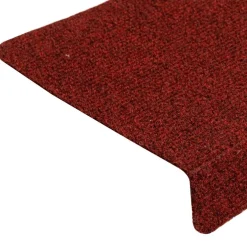 vidaXL Trapmatten Zelfklevend 15 stuks 65x21x4 cm Bordeaux Rood Rechthoekige Rand