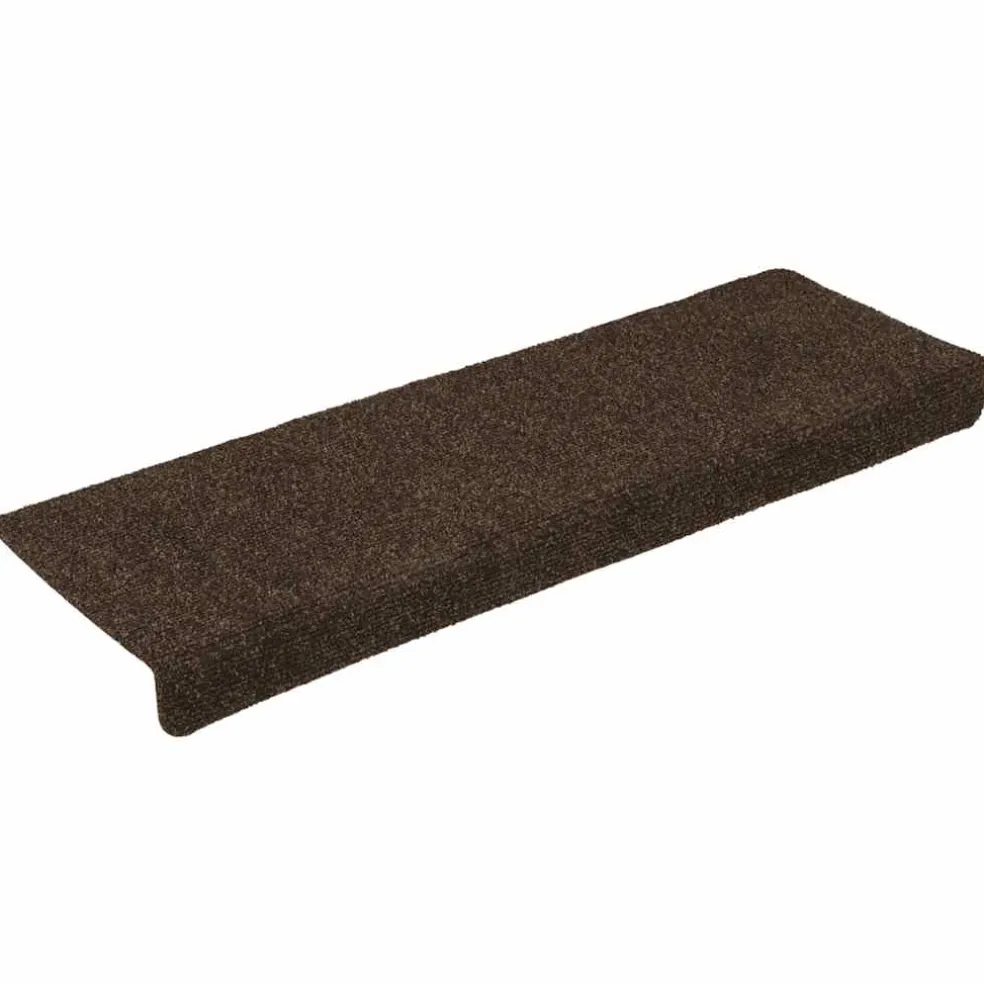 vidaXL Trapmatten zelfklevend 15 stuks 65x21x4 cm bruin rechthoekige rand