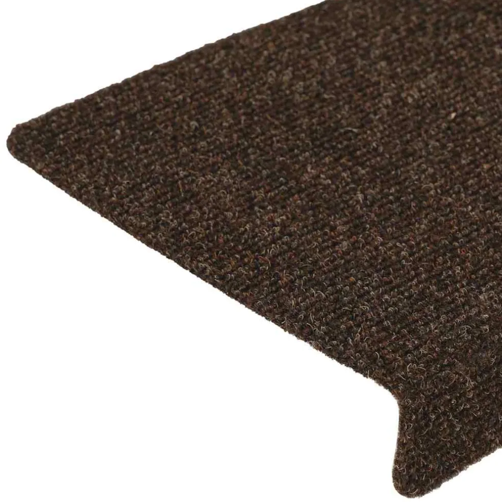 vidaXL Trapmatten zelfklevend 15 stuks 65x21x4 cm bruin rechthoekige rand