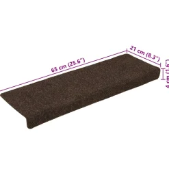 vidaXL Trapmatten zelfklevend 15 stuks 65x21x4 cm bruin rechthoekige rand