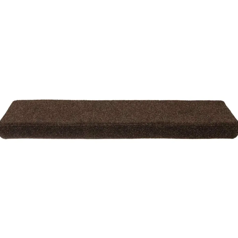 vidaXL Trapmatten zelfklevend 15 stuks 65x21x4 cm bruin rechthoekige rand